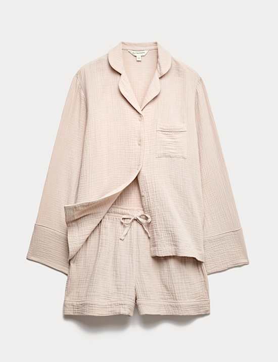 Pure Cotton Muslin Revere Shortie Set