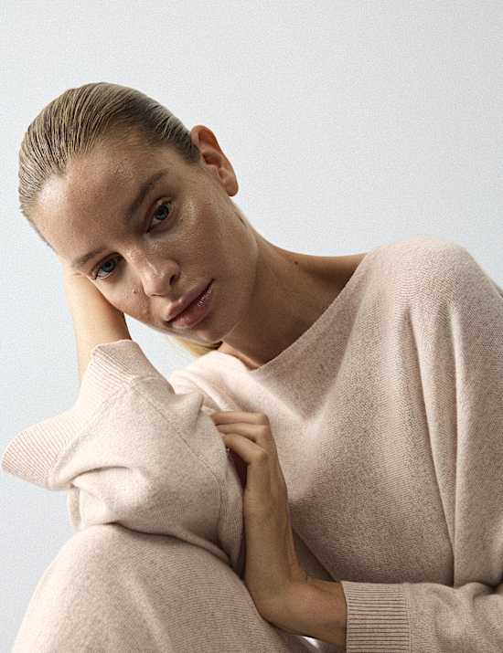 Merino Wool Blend Pyjama Top with Cashmere
