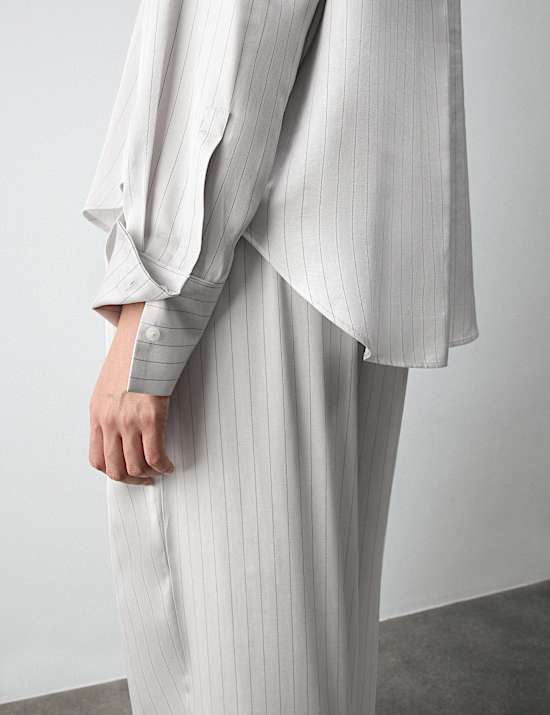 Satin Striped Revere Pyjama Set