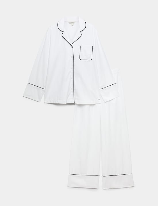 Pure Cotton Striped Revere Pyjama Set