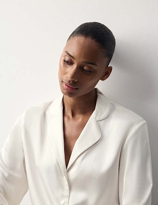 Premium Satin Revere Pyjama Top