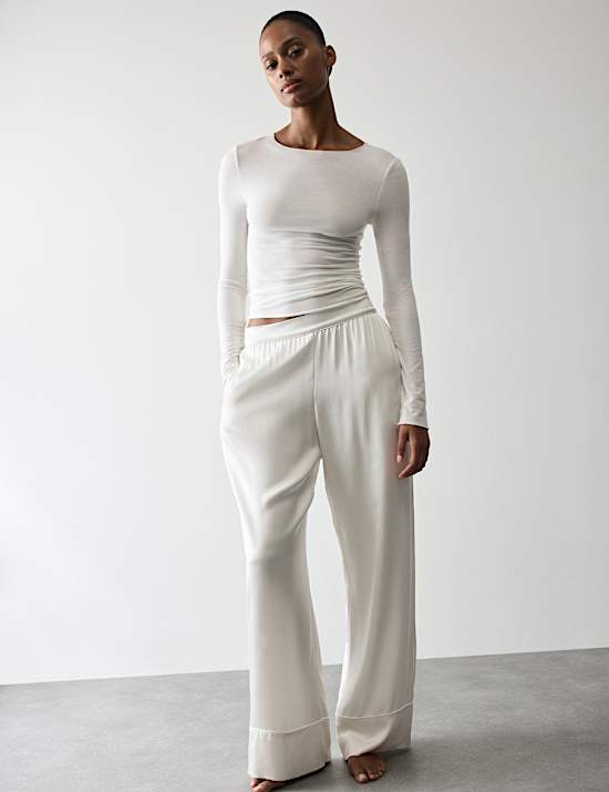 Premium Satin Wide Leg Pyjama Bottoms