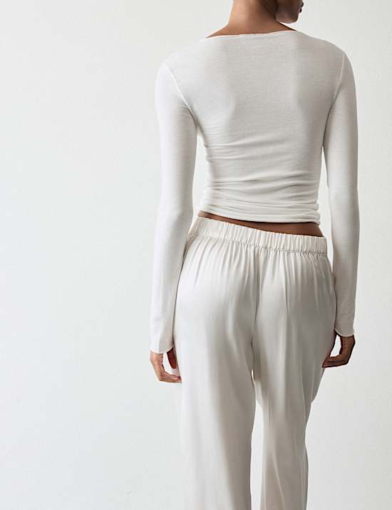 Premium Satin Wide Leg Pyjama Bottoms