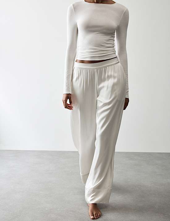 Premium Satin Wide Leg Pyjama Bottoms
