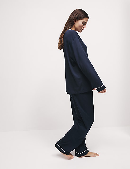 Ensemble pyjama en coton et modal à revers