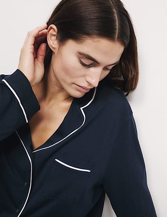 Ensemble pyjama en coton et modal à revers