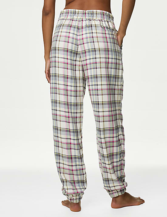 Checked Cuffed Hem Pyjama Bottoms