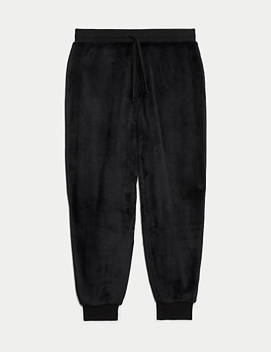Faux Fur Fleece Cuffed Hem Lounge Joggers