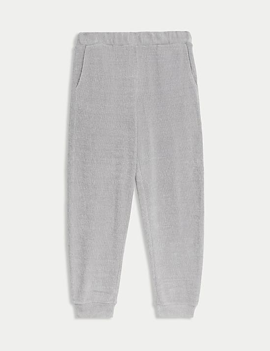 Feather Knit Cuffed Hem Joggers