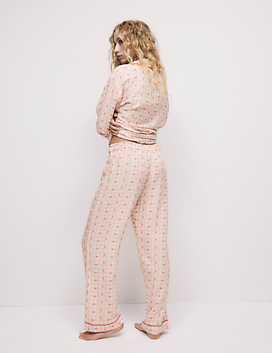 Cotton Rich Checked Heart Pyjama Bottoms