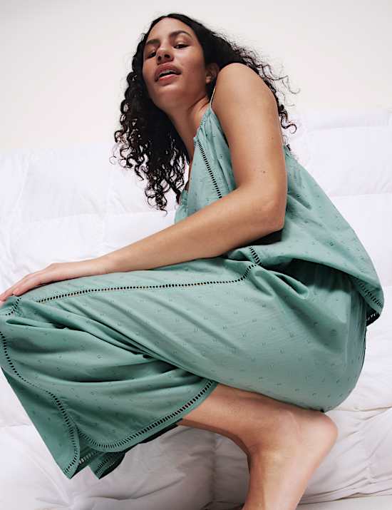Pure Cotton Dobby Cropped Pyjama Bottoms