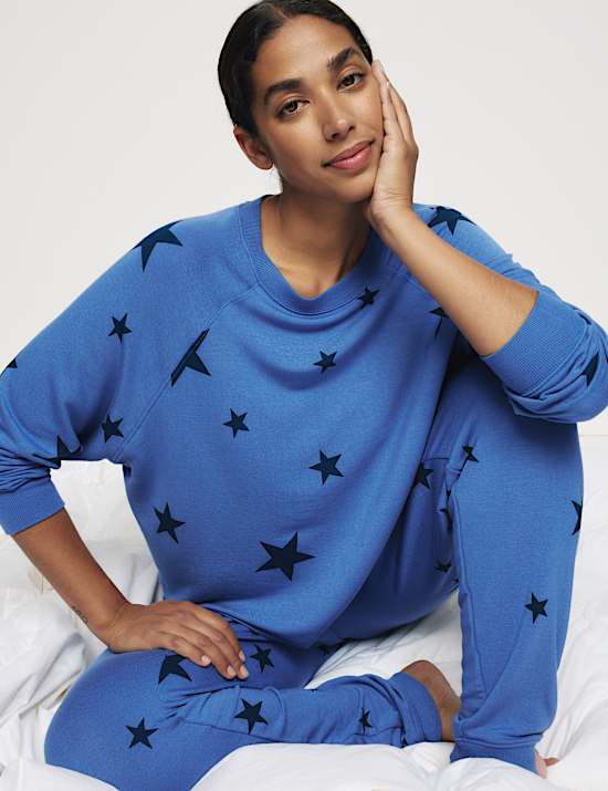 Star Print Cuffed Hem Pyjama Bottoms