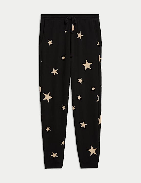 Star Print Cuffed Hem Pyjama Bottoms