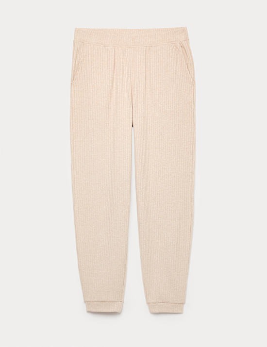 Ribbed Cuffed Hem Pyjama Bottoms