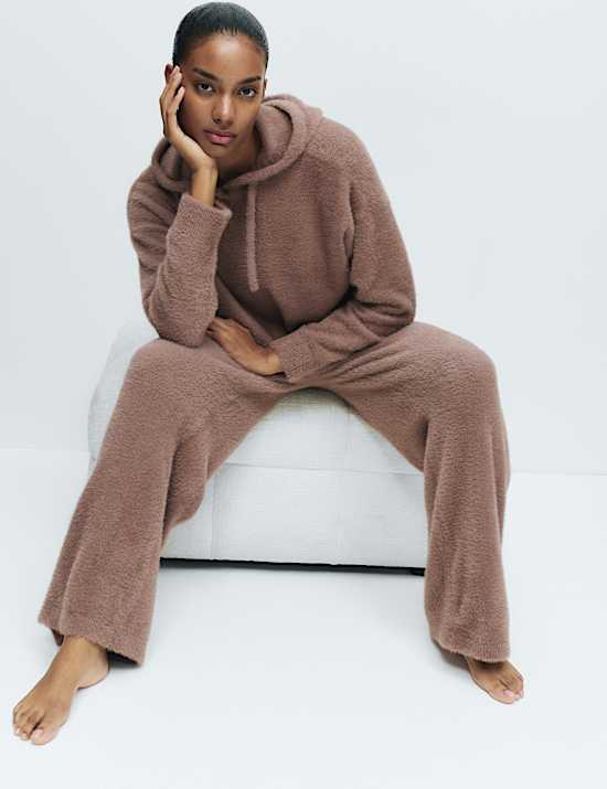 Feather Knit Wide Leg Pyjama Bottoms