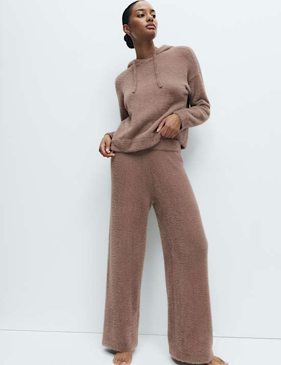 Feather Knit Wide Leg Pyjama Bottoms