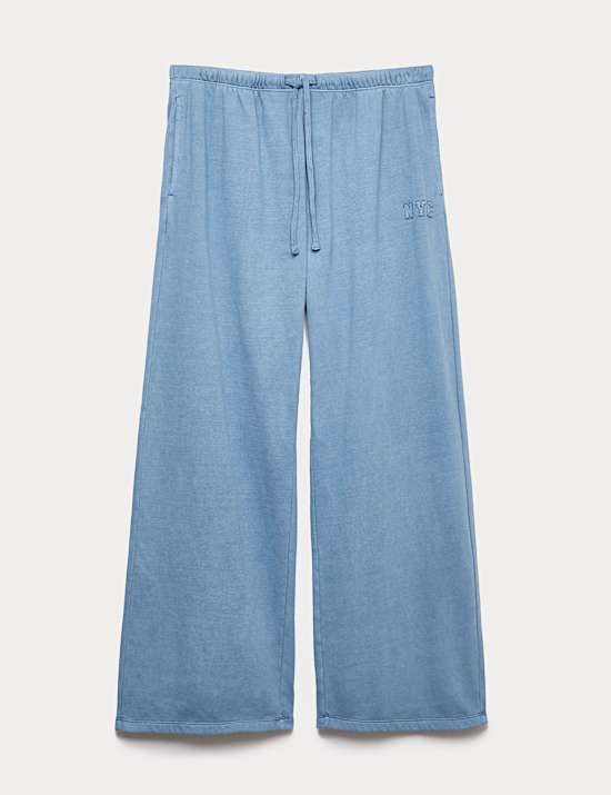 Pantalon de jogging d’intérieur coupe large en coton