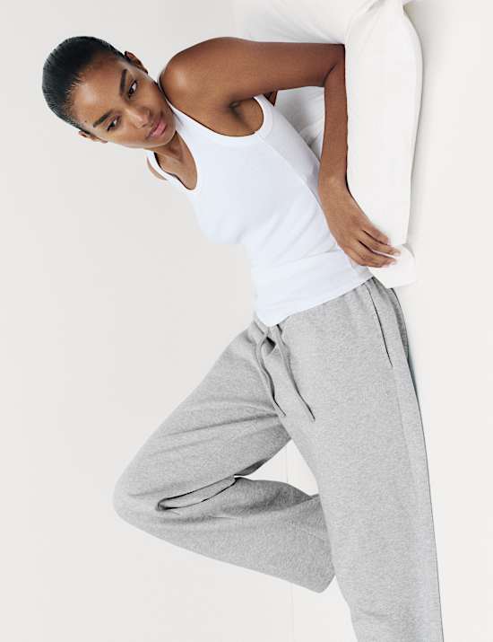 Cotton Rich Wide Leg Lounge Joggers