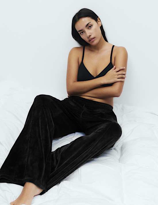 Velour Wide Leg Joggers