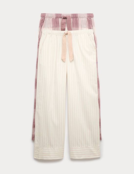 2pk Pure Cotton Printed Pyjama Bottoms