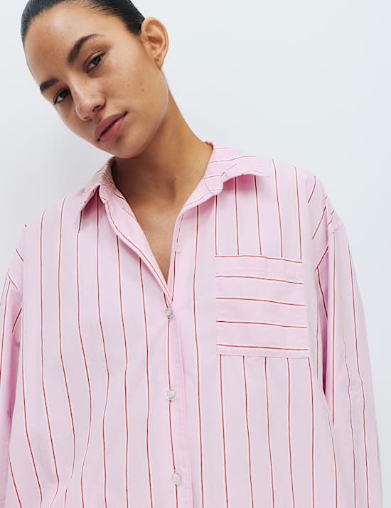 Pure Cotton Striped Wide Leg Pyjama Bottoms