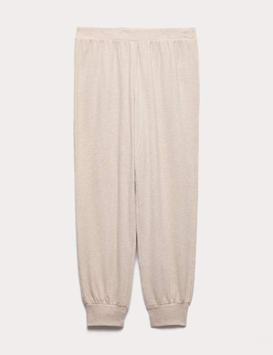 Cosy Knit Ribbed Cuffed Hem Lounge Joggers