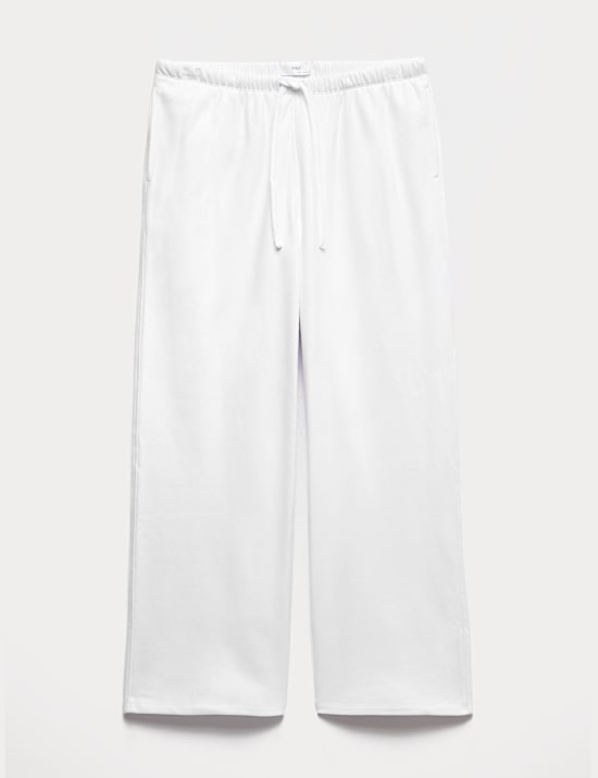 Pantalon de jogging d&rsquo;int&eacute;rieur coupe large en coton envers bross&eacute;