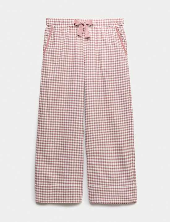 Flanelowy dół od piżamy w kratkę gingham