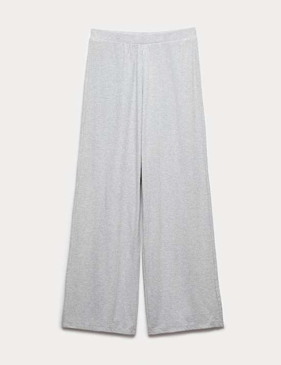 Cosy Knit Ribbed Wide Leg Lounge Joggers