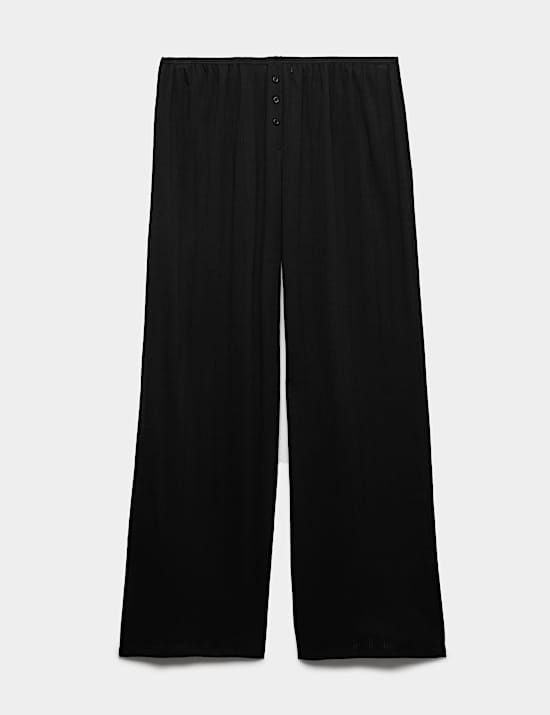 Pure Cotton Pointelle Wide Leg Pyjama Bottoms
