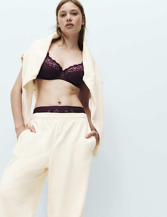 Cotton Rich Loopback Wide Leg Joggers