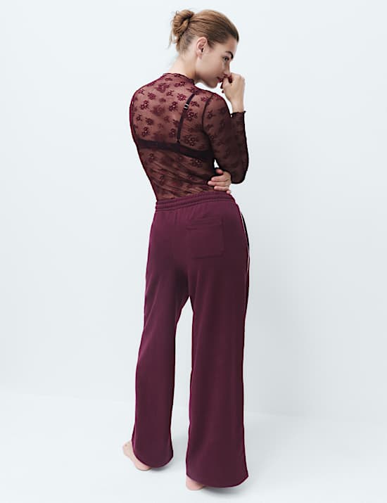 Cotton Rich Loopback Wide Leg Joggers