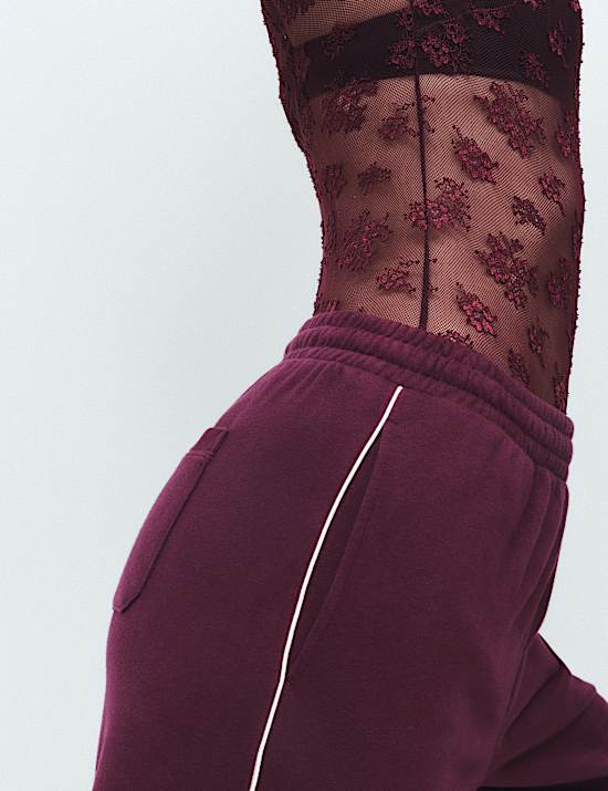 Cotton Rich Loopback Wide Leg Joggers
