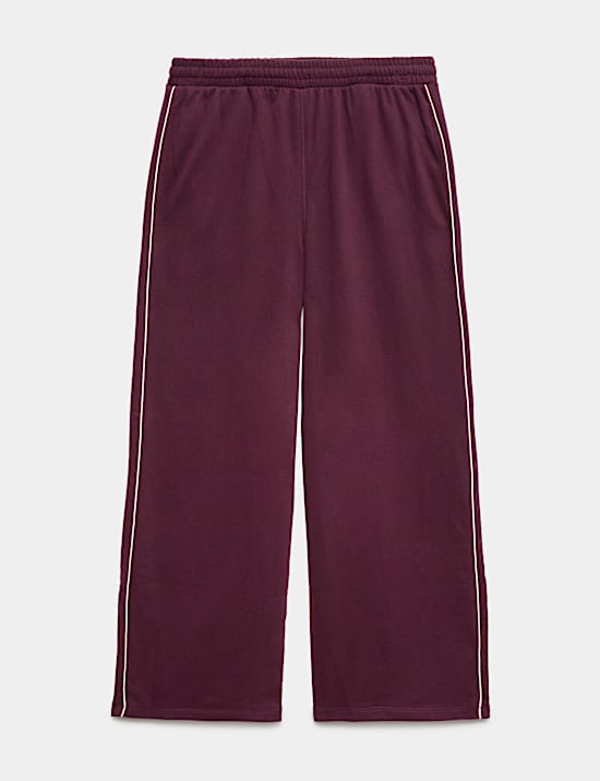 Cotton Rich Loopback Wide Leg Joggers
