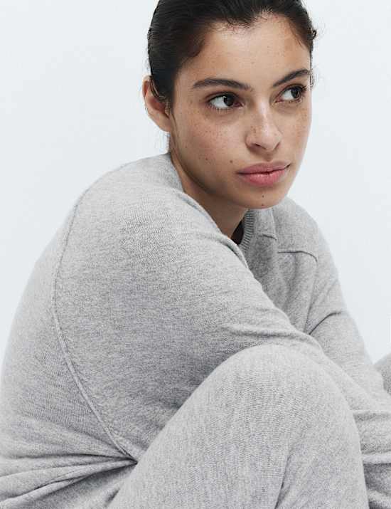 Loungewear-Strickhose mit Barrel-Bein