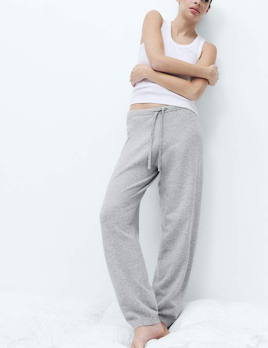 Loungewear-Strickhose mit Barrel-Bein