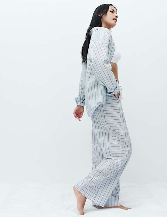 Pure Cotton Cambric Striped Pyjama Bottoms