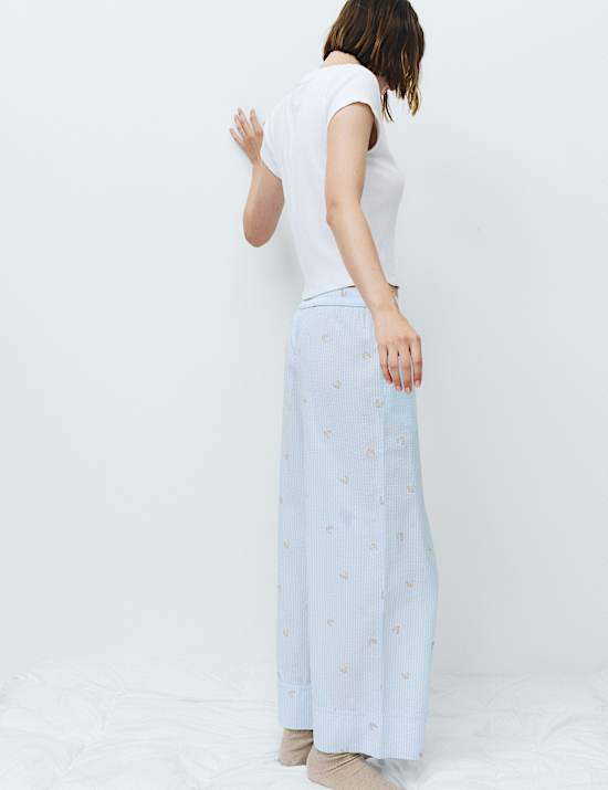 Cotton Modal Seersucker Pyjama Bottoms