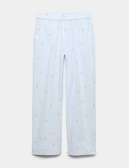 Cotton Modal Seersucker Pyjama Bottoms