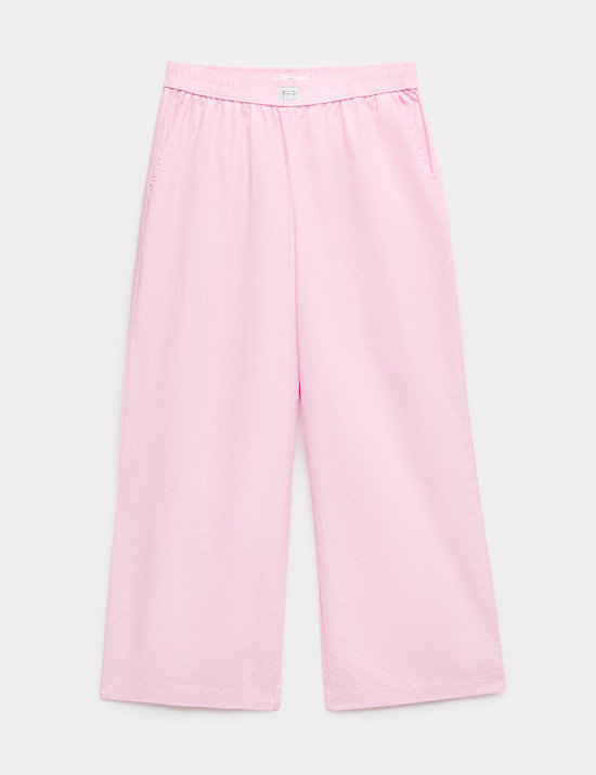 Pure Cotton Wide Leg Pyjama Bottoms