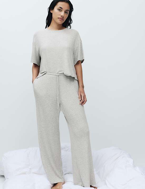 Modal Rich Ribbed Pyjama Bottoms