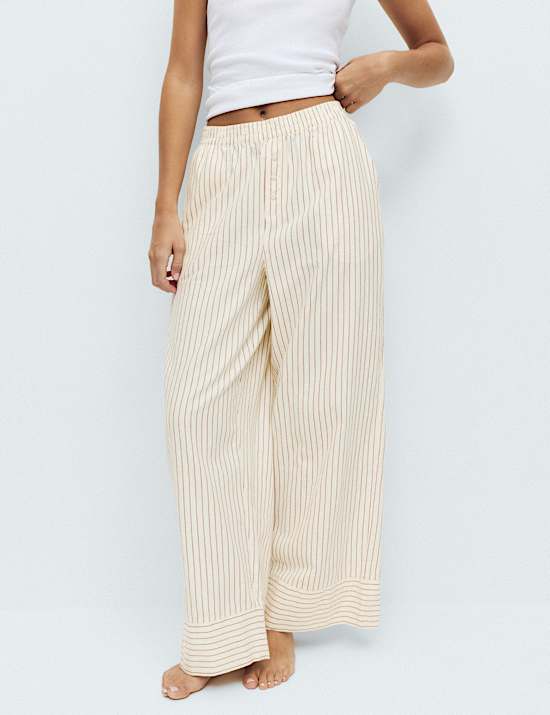 2 Pack Pure Cotton Printed Pyjama Bottoms