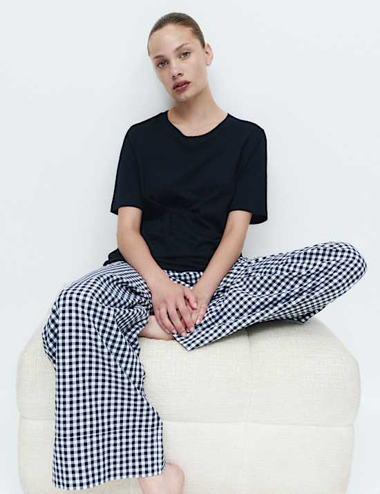 Lot de 2 bas de pyjama 100 % coton avec imprim&eacute;