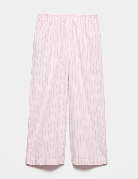 Gestreepte pyjamabroek van poplin en zuiver katoen