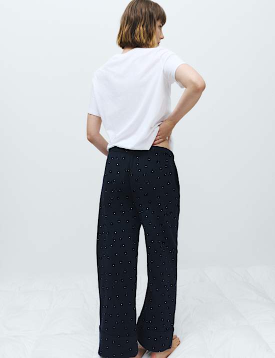 Pure Cotton Striped Muslin Pyjama Bottoms