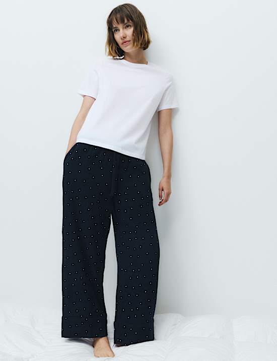Pure Cotton Striped Muslin Pyjama Bottoms