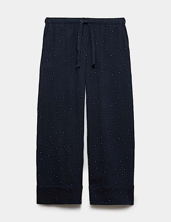 Pure Cotton Striped Muslin Pyjama Bottoms