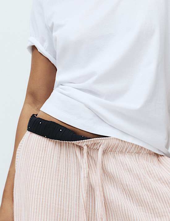 Pure Cotton Striped Muslin Pyjama Bottoms