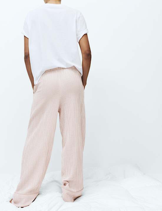 Pure Cotton Striped Muslin Pyjama Bottoms