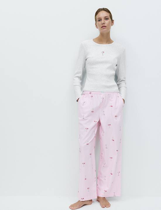 Pure Cotton Printed Pyjama Bottoms